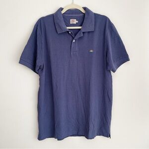 Faherty Straight Fit Cotton Short Sleeve Polo navy blue collared preppy academia